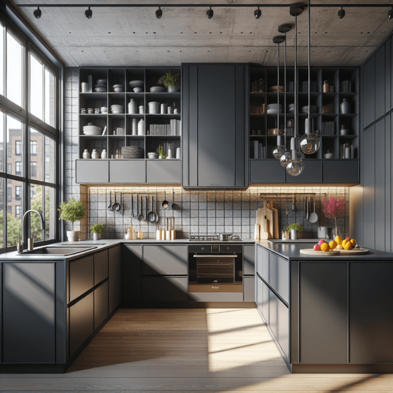 anthrazitfarbene Einbauküche-Duisburg