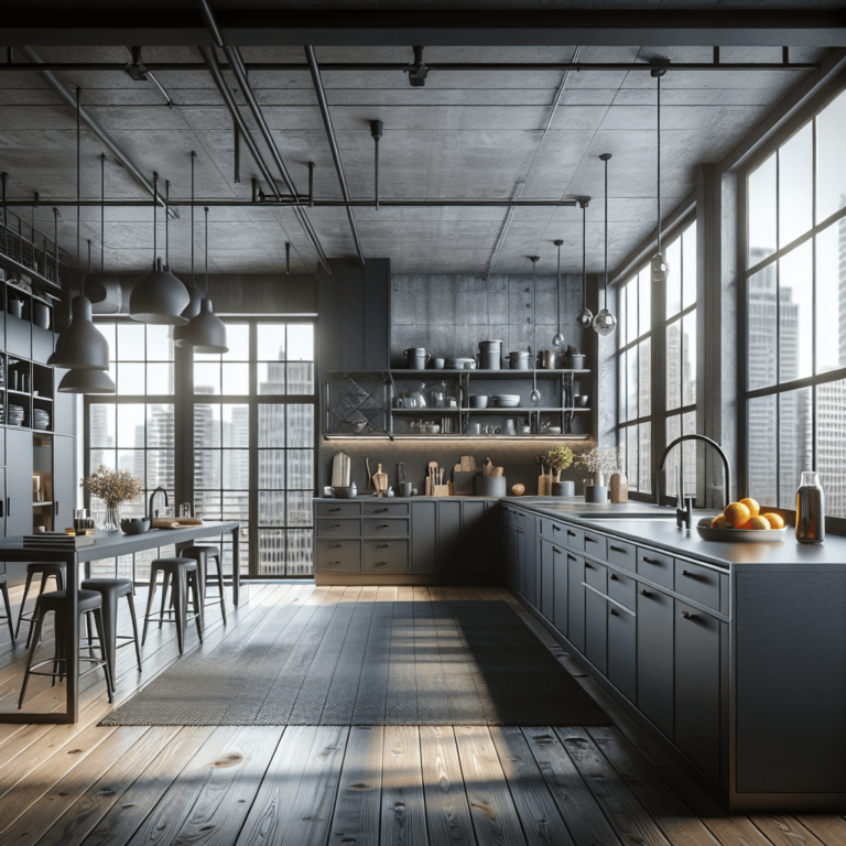anthrazitfarbene Industrial Style Küche-Duisburg