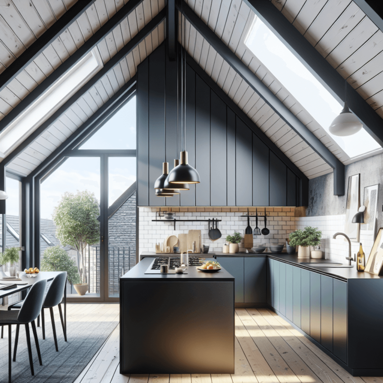 anthrazitfarbene Küche für Dachschräge-Duisburg