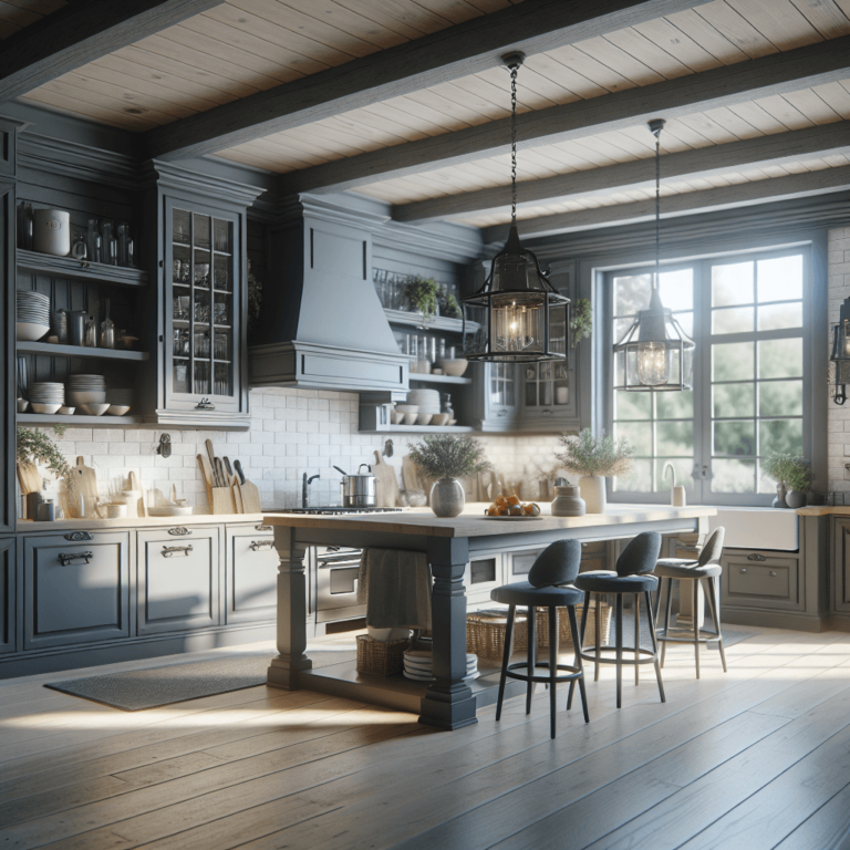 anthrazitfarbene Küche im Bauernhausstil-Duisburg