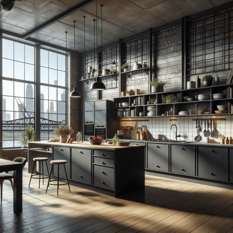 anthrazitfarbene Küche im Loftstil-Duisburg