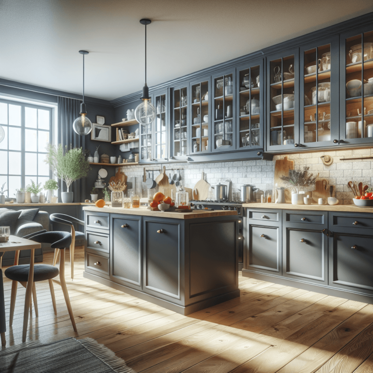 anthrazitfarbene Küche im Shabby Chic Stil-Duisburg