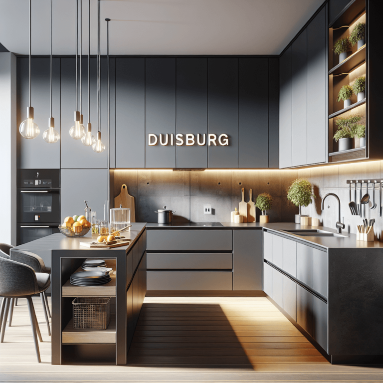 anthrazitfarbene Küche in L-Form-Duisburg