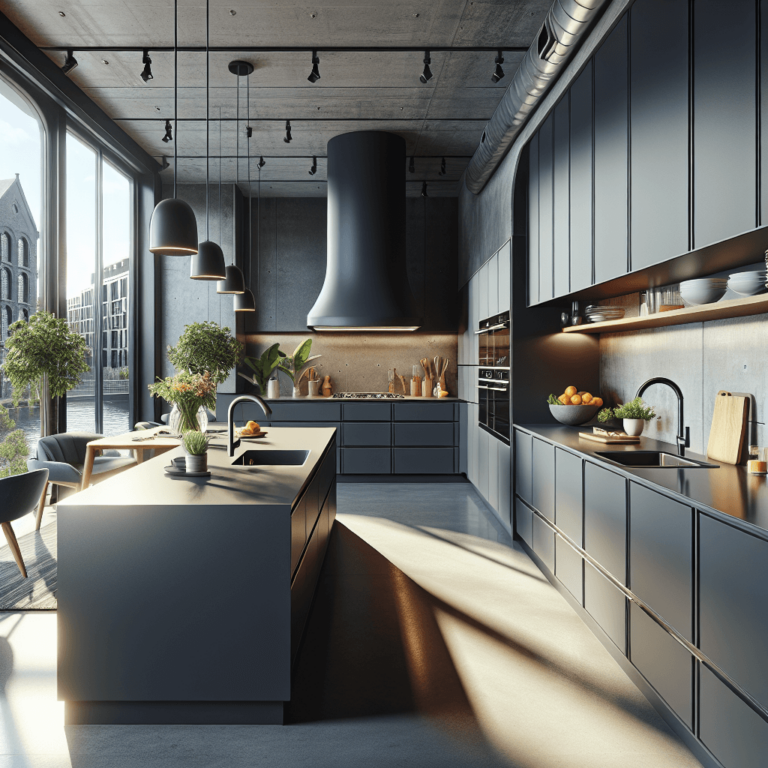 anthrazitfarbene Küche in U-Form-Duisburg