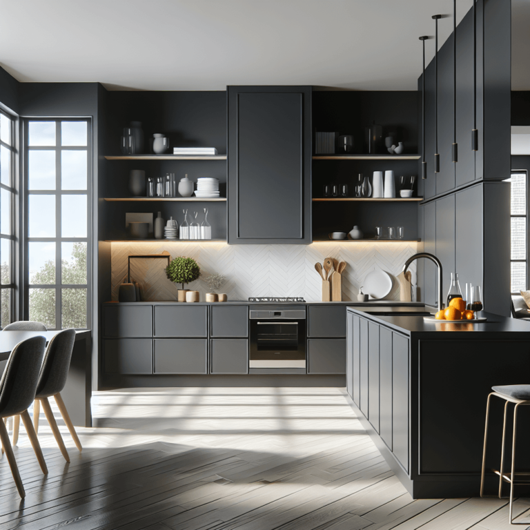 anthrazitfarbene Minimalismus Küche-Duisburg
