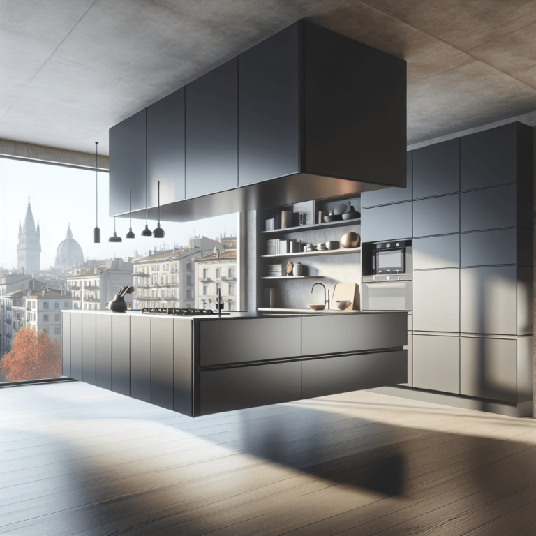 anthrazitfarbene Schwebende Küche-Duisburg