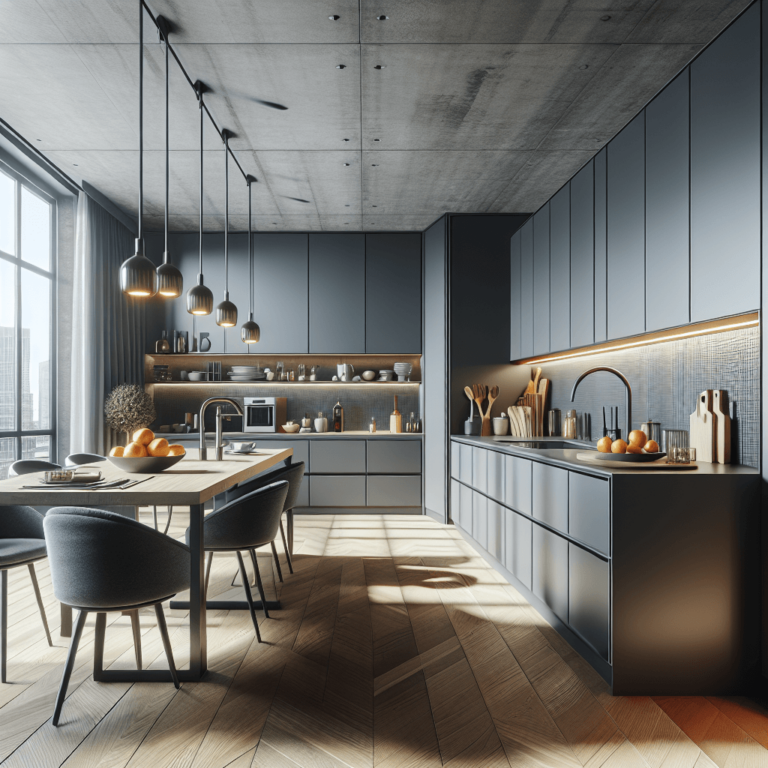 anthrazitfarbene Singleküche-Duisburg