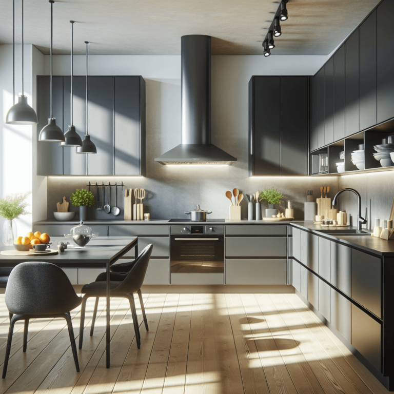 anthrazitfarbene einzeilige Küche-Duisburg