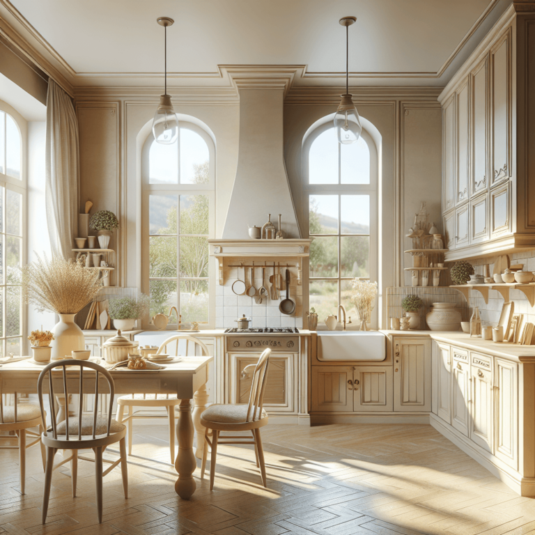 beige Küche im Shabby Chic Stil-Duisburg