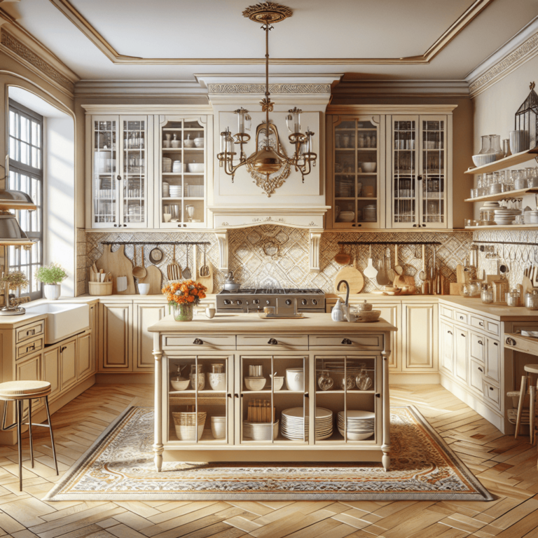 beige Küche im Vintage Chic Stil-Duisburg