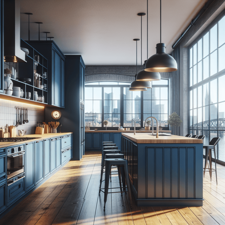 blaue Industrial Style Küche-Duisburg
