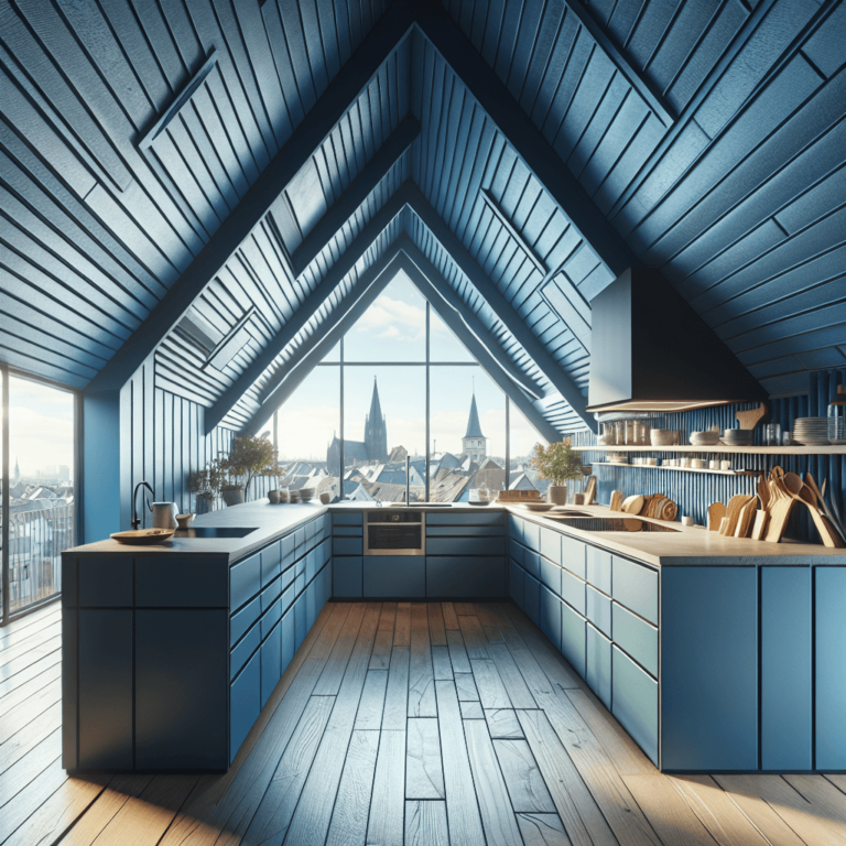 blaue Küche für Dachschräge-Duisburg