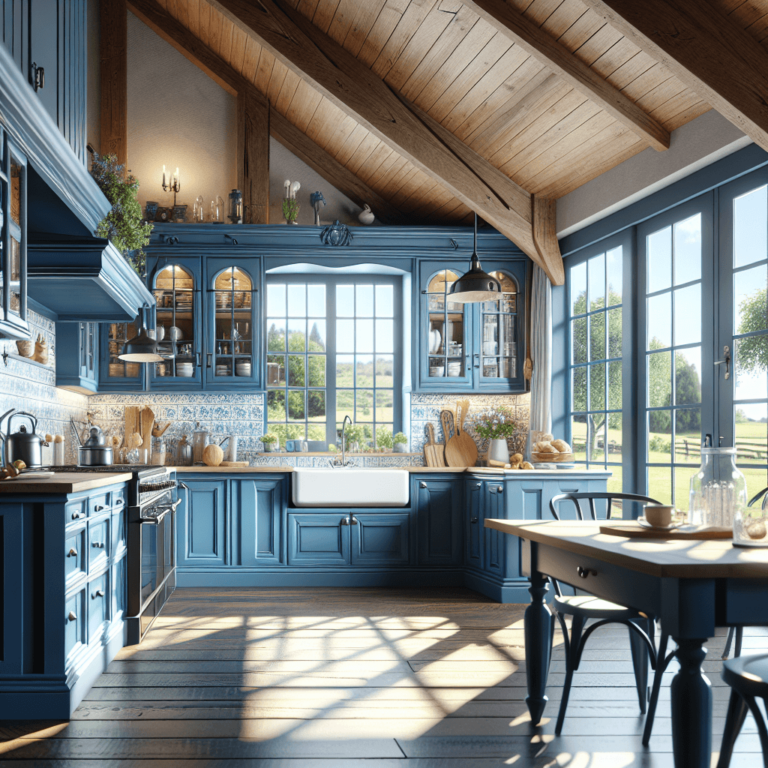 blaue Küche im Bauernhausstil-Duisburg