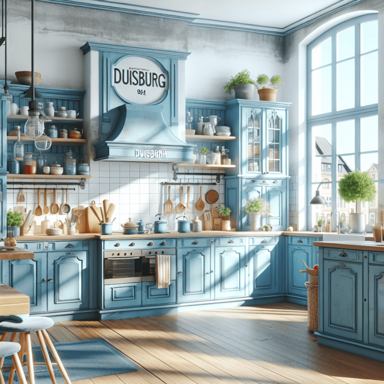 blaue Küche im Shabby Chic Stil-Duisburg