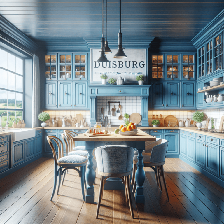 blaue Landhausküche-Duisburg
