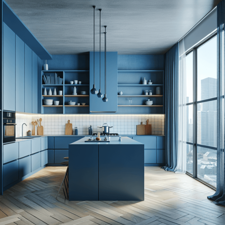 blaue Minimalismus Küche-Duisburg