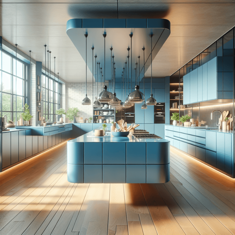 blaue Schwebende Küche-Duisburg