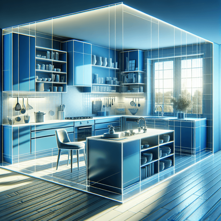 blaue einzeilige Küche-Duisburg