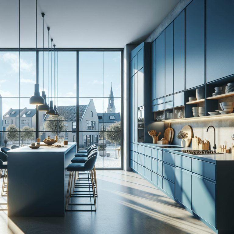 blaue mehrzeilige Küche-Duisburg