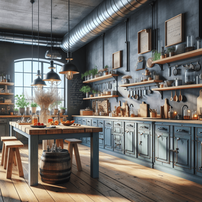 blaugraue Boho Style Küche-Duisburg