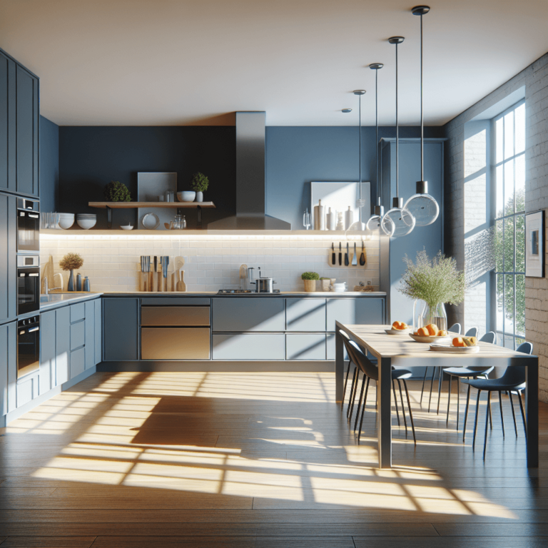 blaugraue Freistehende Küche-Duisburg