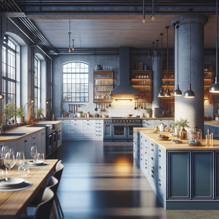 blaugraue Industrial Style Küche-Duisburg