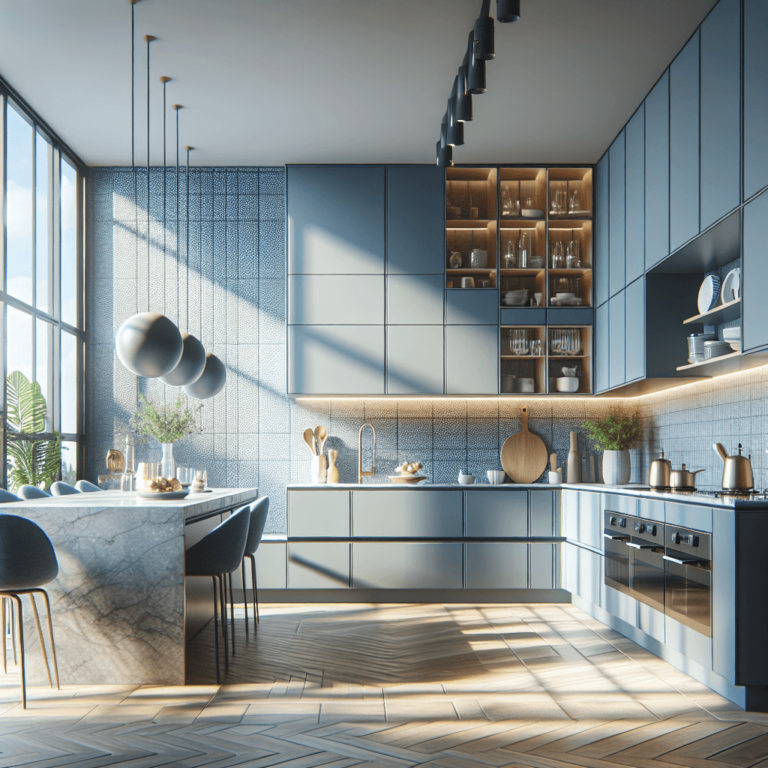 blaugraue Minimalismus Küche-Duisburg