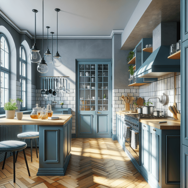 blaugraue Retro Küche-Duisburg