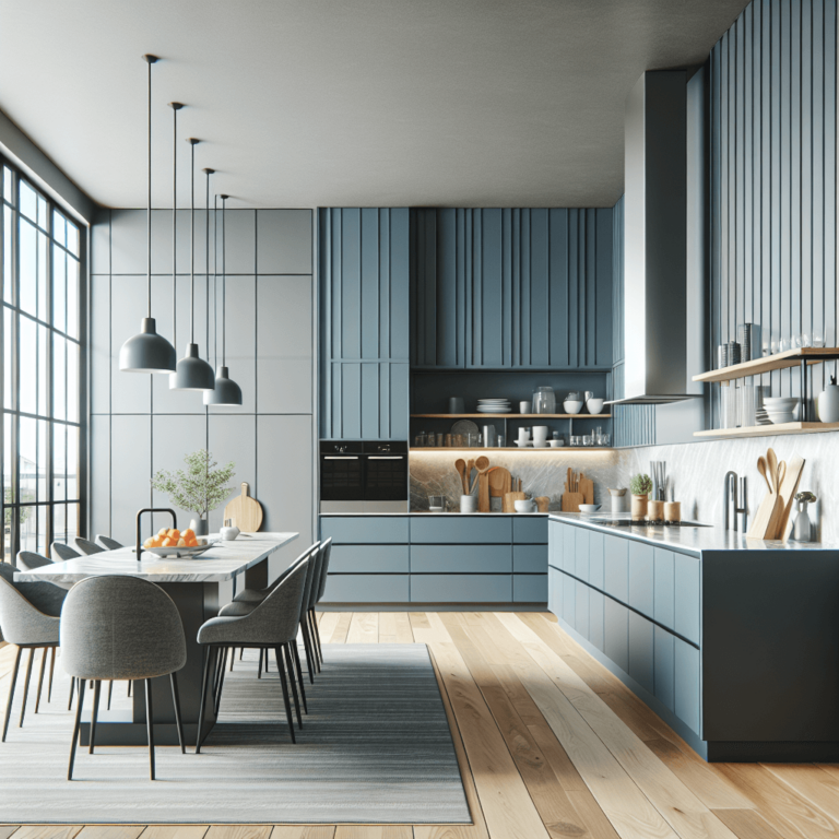 blaugraue Wohnküche-Duisburg