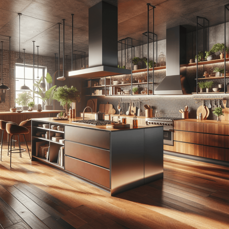 braune Küche mit Stahlakzenten-Duisburg