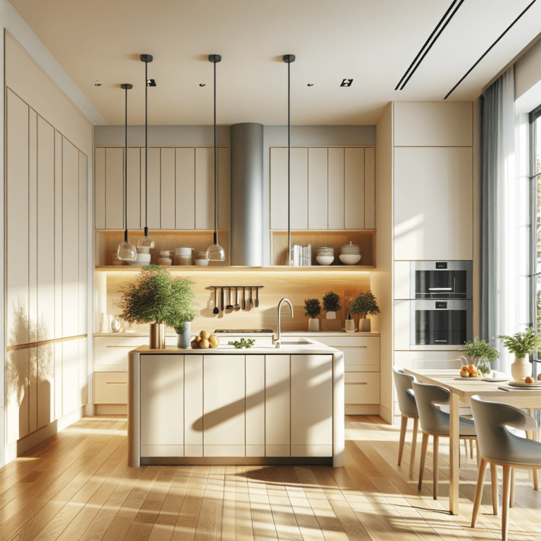 cremefarbene Freistehende Küche-Duisburg