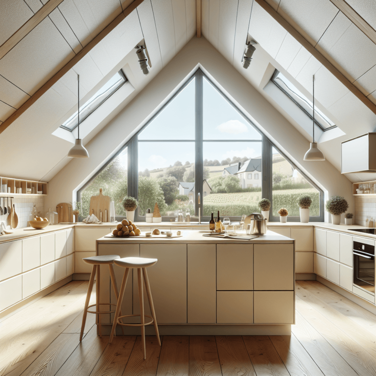 cremefarbene Küche für Dachschräge-Duisburg