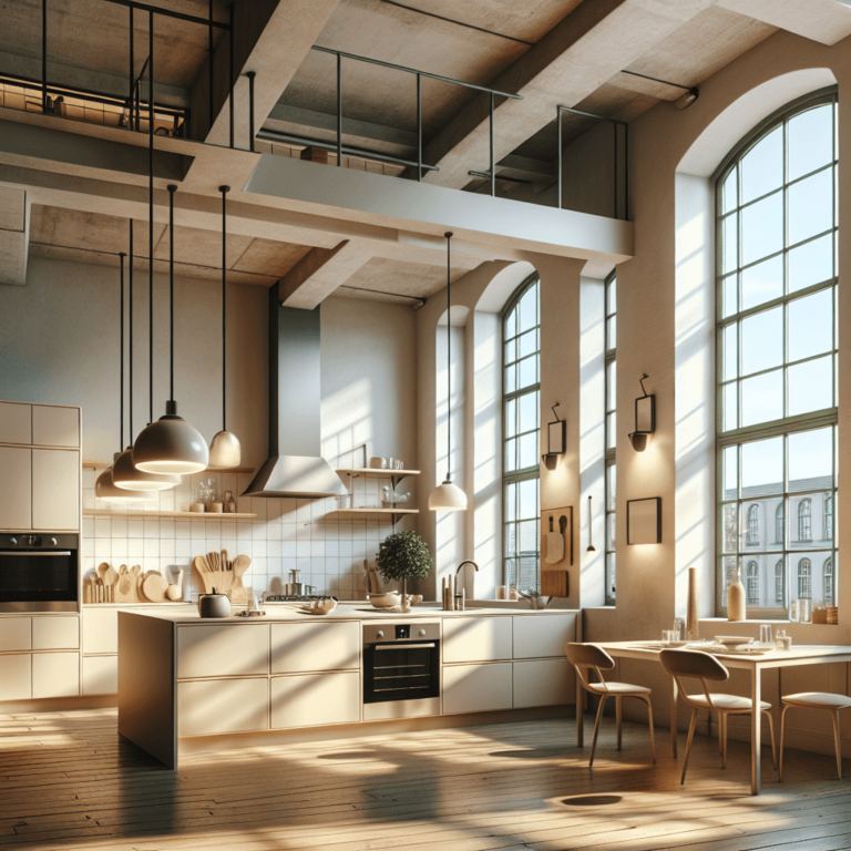 cremefarbene Küche im Loftstil-Duisburg