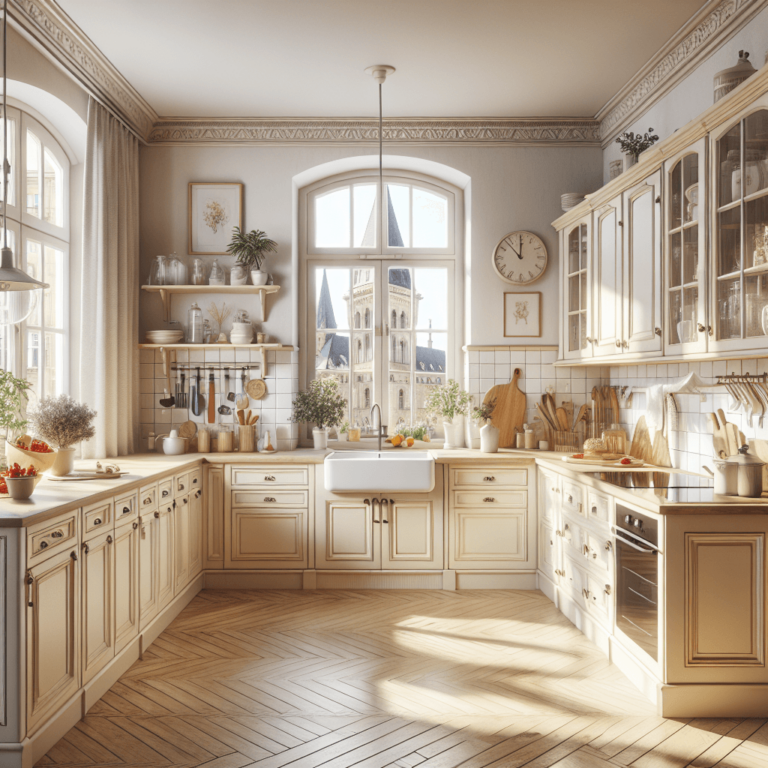 cremefarbene Küche im Shabby Chic Stil-Duisburg