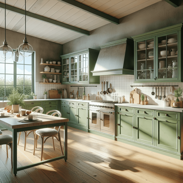 grüne Küche im Bauernhausstil-Duisburg