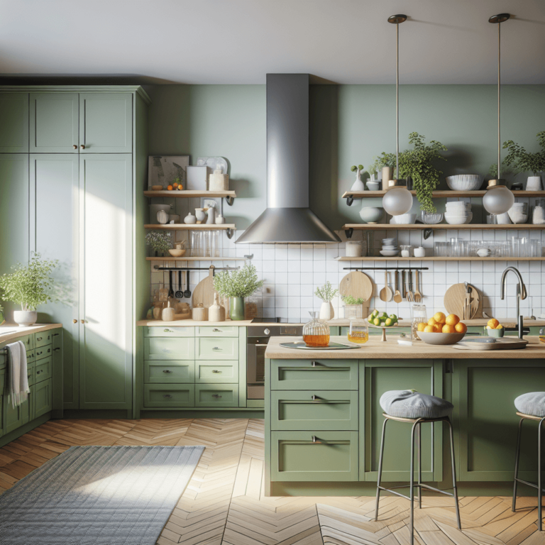 grüne Küche im skandinavischen Stil-Duisburg