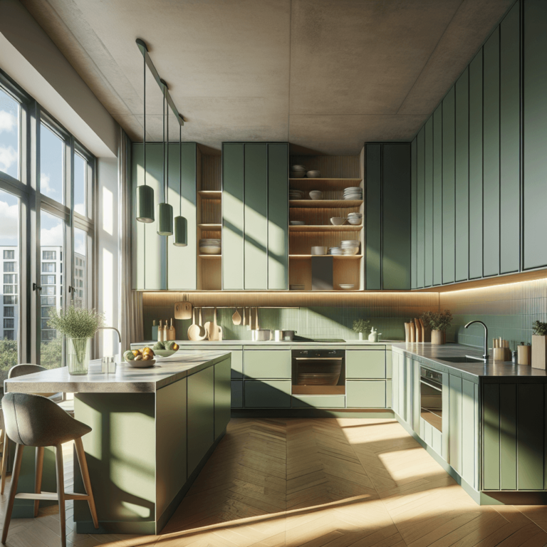 grüne Küche in U-Form-Duisburg