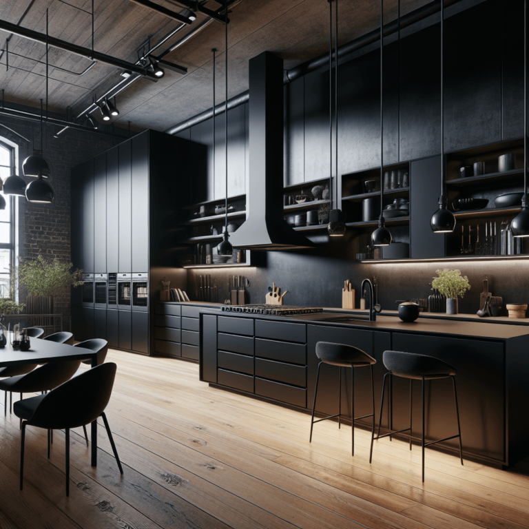 schwarze Küche im Loftstil-Duisburg