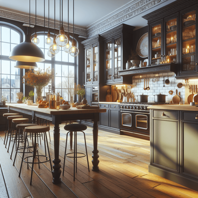 schwarze Küche im Vintage Chic Stil-Duisburg