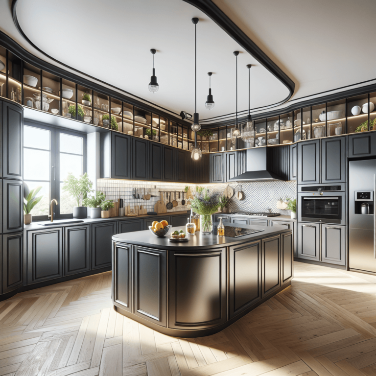 schwarze Küche in U-Form-Duisburg