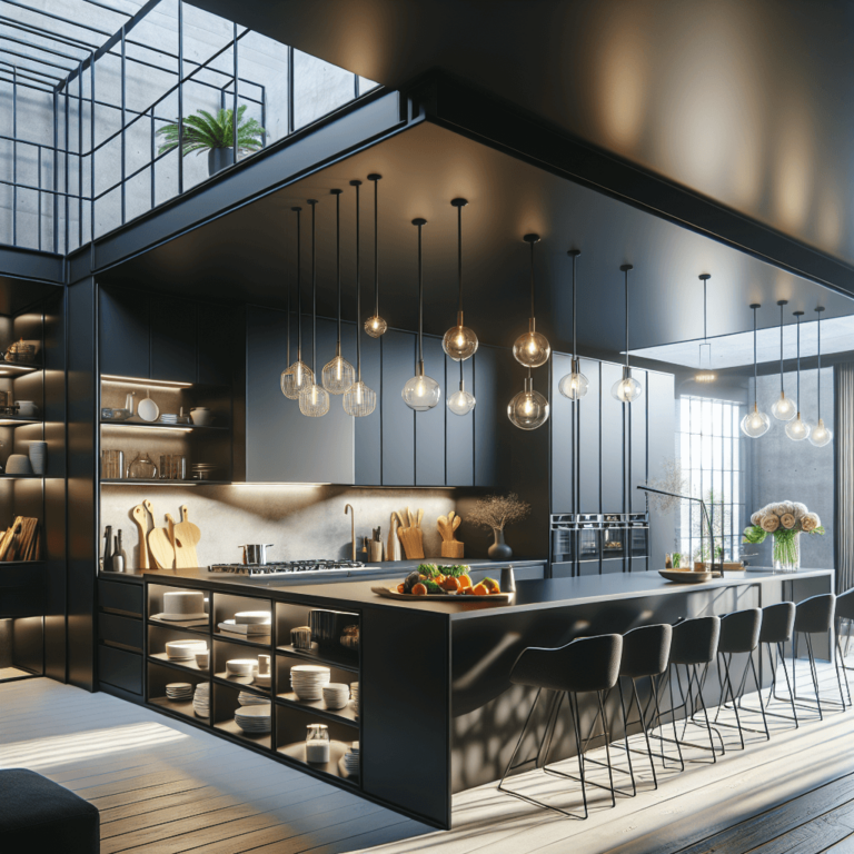 schwarze Schwebende Küche-Duisburg