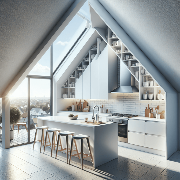 weiße Küche für Dachschräge-Duisburg