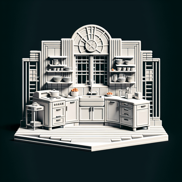 weiße Küche im Art-Deco-Stil-Duisburg