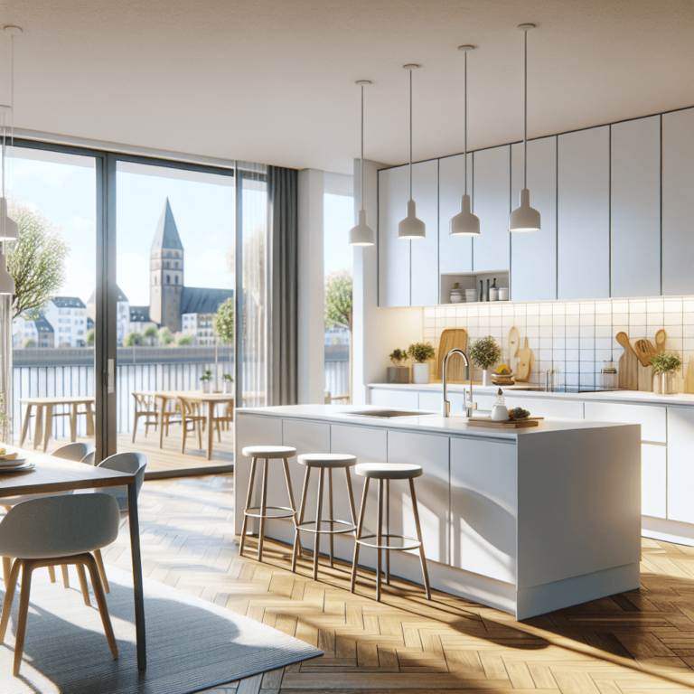 weiße Küche im skandinavischen Stil-Duisburg