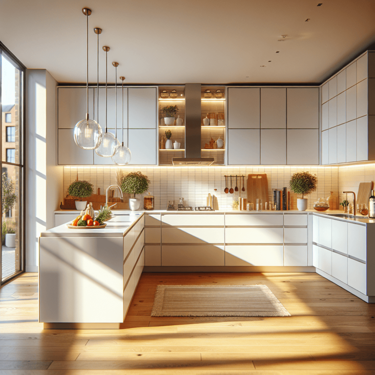 weiße Küche in U-Form-Duisburg