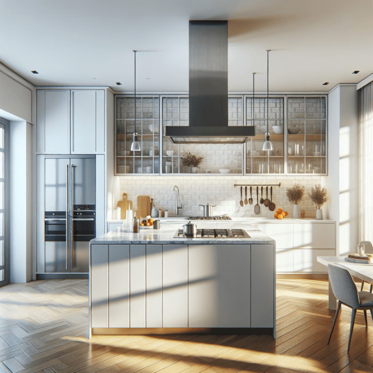 weiße Küche mit Stahlakzenten-Duisburg